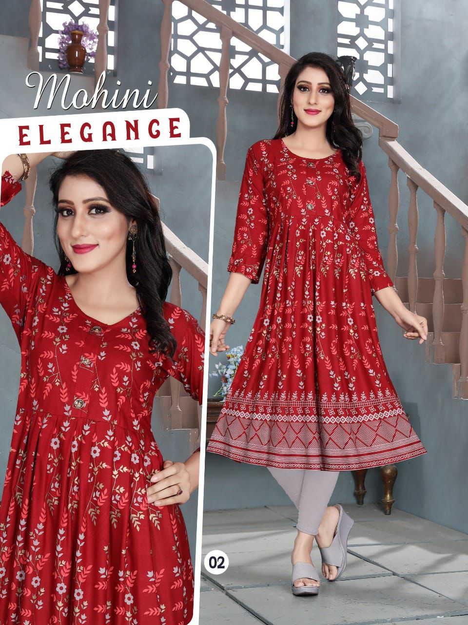 Aagya Mohini Fancy Ethnic Wear Rayon Designer  Anarkali Kurti Collection